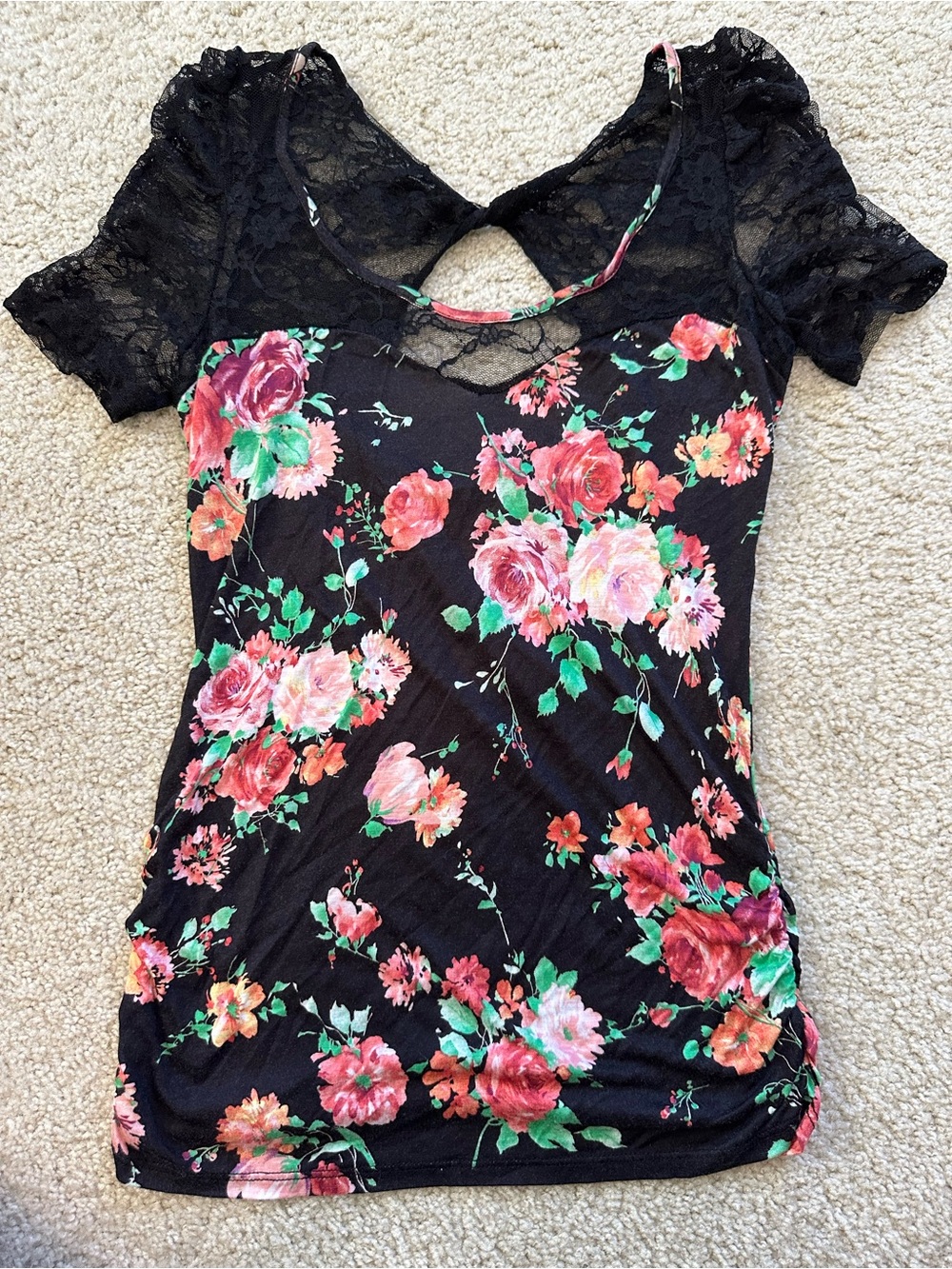 Floral and Lace Top